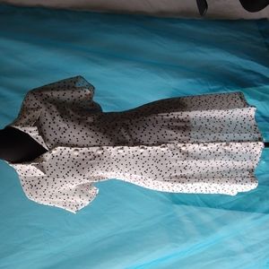 YL by YAIR white dress with black flowers, smallest size 12, short sleeve